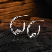 Curved Letter Smile Earrings