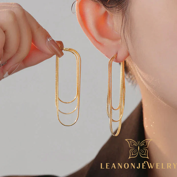 Multi-layer tassel earrings