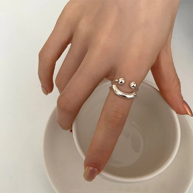 Sterling Silver Smile Adjustable Ring