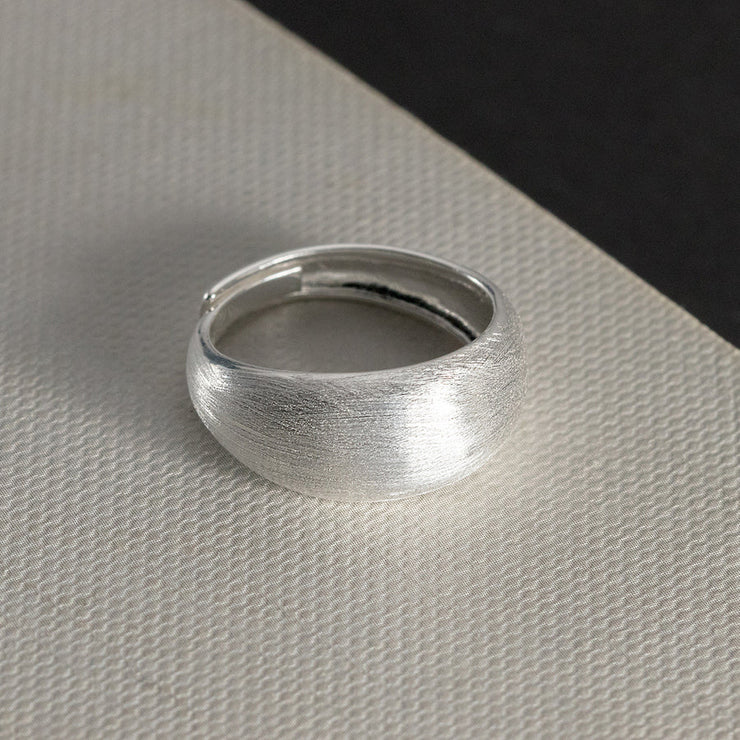 Sterling Silver Brushed And Frosted Ring