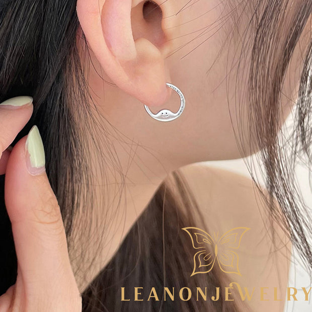 Curved Letter Smile Earrings