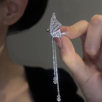 Full Diamond Genie Butterfly Ear Bone Clips