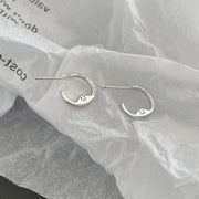 Curved Letter Smile Earrings