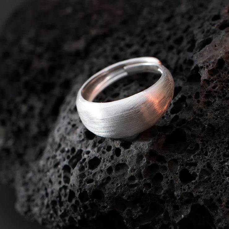 Sterling Silver Brushed And Frosted Ring