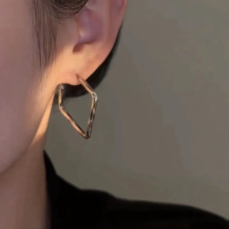 Square Geometric Metal Earrings