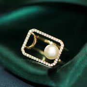 Pearl Square Adjustable Rings