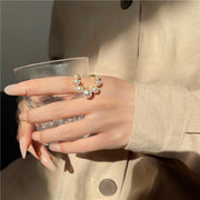 U-Shaped Pearl Adjustable Ring