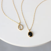 Cat's eye stone oval vintage necklace