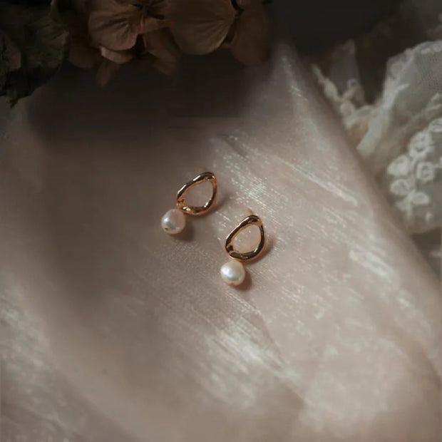 Freshwater baroque pearl earrings