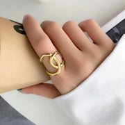 Personalized Line Cross Ring