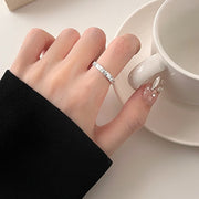 S925 Sterling Silver Crushed Ice Ring
