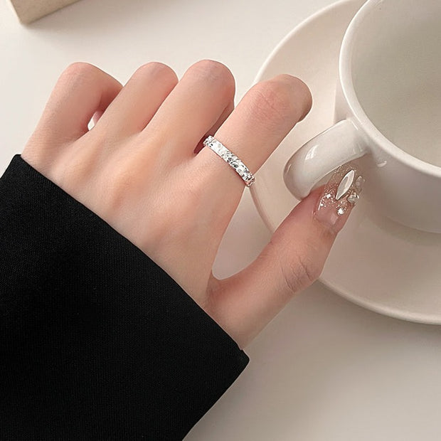 Sterling Silver Crushed Ice Ring