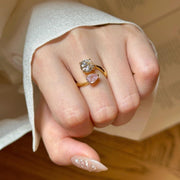 Teardrop Zirconia Adjustable Ring