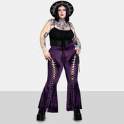 Women's Gothic Sexy Slim Cutout Strappy Flared Pants