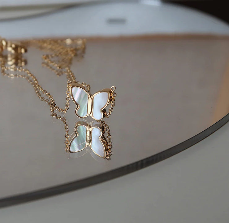 Mother-Of-Pearl Butterfly Necklace