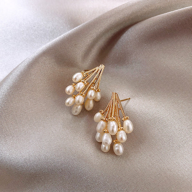 Pearl string earrings