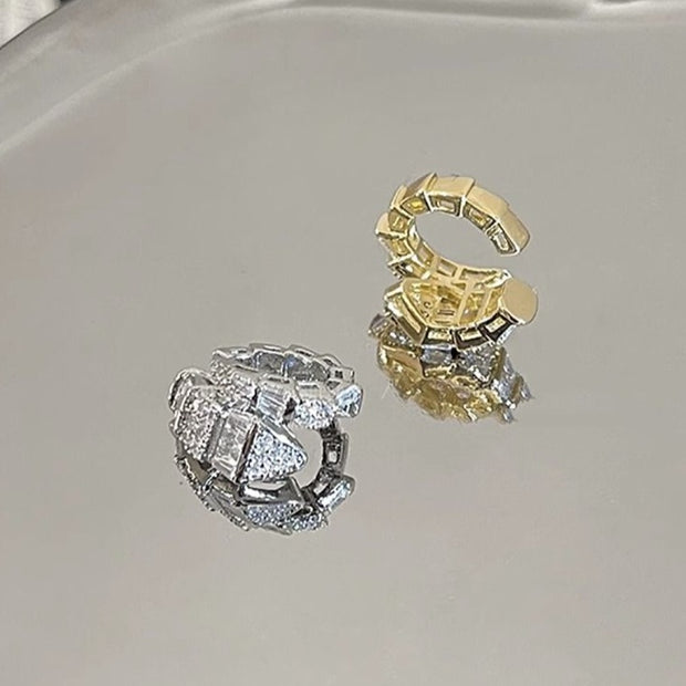 Full Diamond Snake Ear Clips