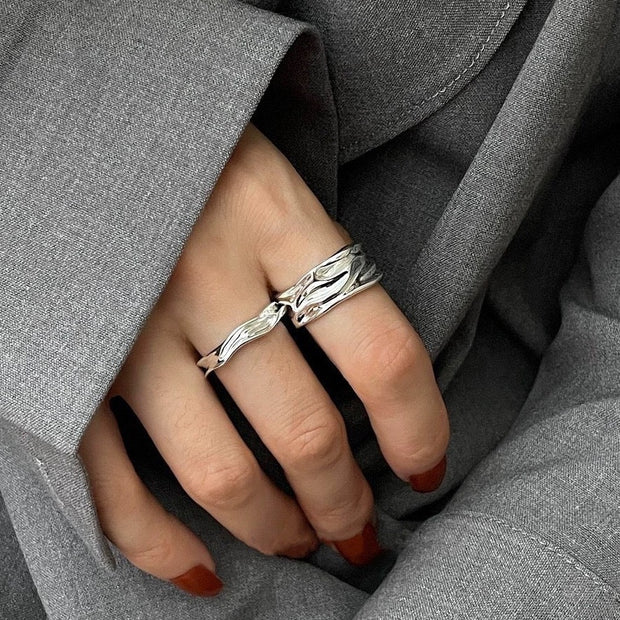 S925 Sterling Silver Irregular Texture Ring