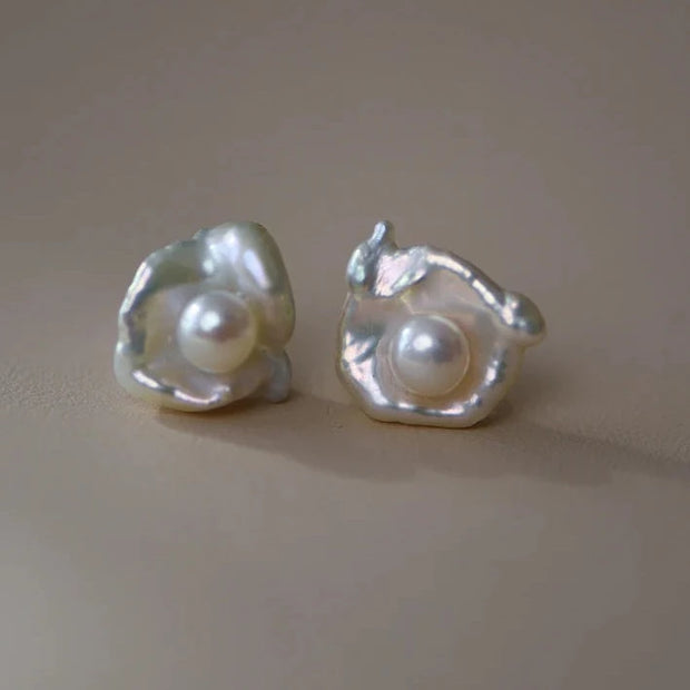 Sterling Silver Vintage Freshwater Pearl Earrings