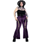 Women's Gothic Sexy Slim Cutout Strappy Flared Pants