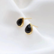 Water Drop Black Onyx Earrings
