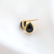 Water Drop Black Onyx Earrings