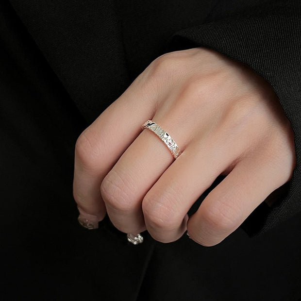 Sterling Silver Crushed Ice Ring