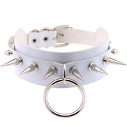 Women's Punk Faux Leather Metal Rivets Chokers