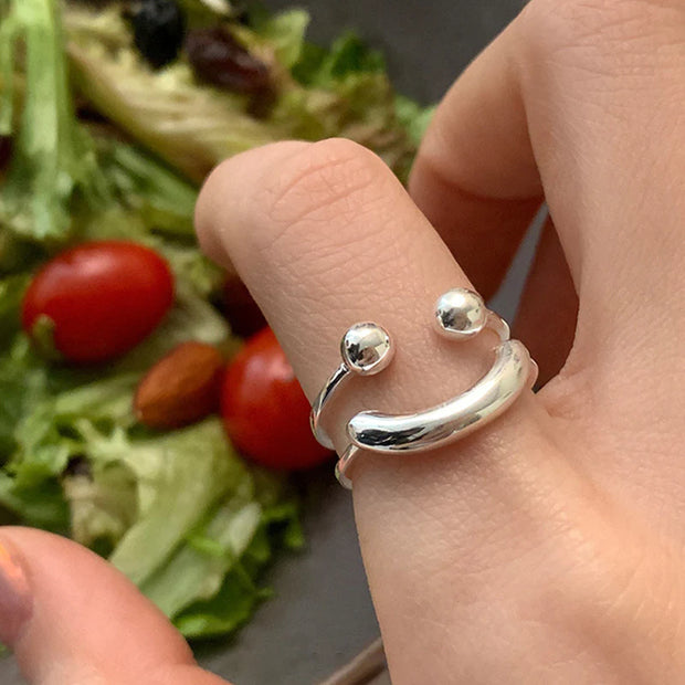 Sterling Silver Smile Adjustable Ring