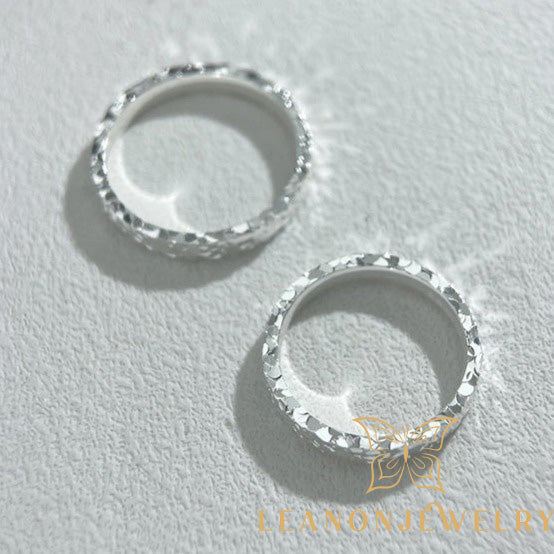 S925 Sterling Silver Crushed Ice Ring