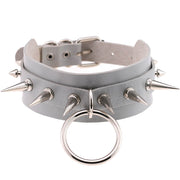 Women's Punk Faux Leather Metal Rivets Chokers