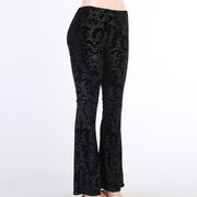 Women's Dark Style Suede Embossed Casual Pants