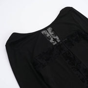 Women's Street Style Cross Lace Patchwork Top