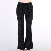 Women's Dark Style Suede Embossed Casual Pants