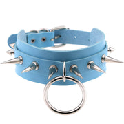 Women's Punk Faux Leather Metal Rivets Chokers