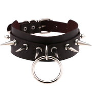 Women's Punk Faux Leather Metal Rivets Chokers