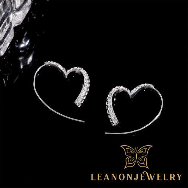 Zirconia Heart Hoop Earrings