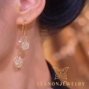 Hollow Metal Mesh Crystal Earrings