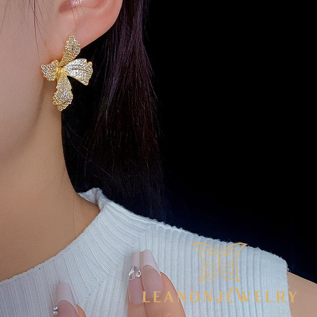 Full Diamond Lily Earrings