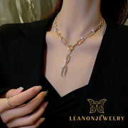 Y Shape Zirconia Necklace