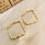 Square Geometric Metal Earrings