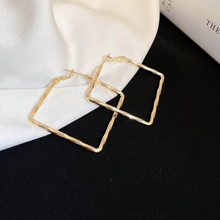 Square Geometric Metal Earrings