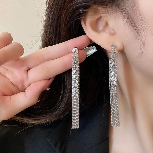 Leaf Tassel Earrings