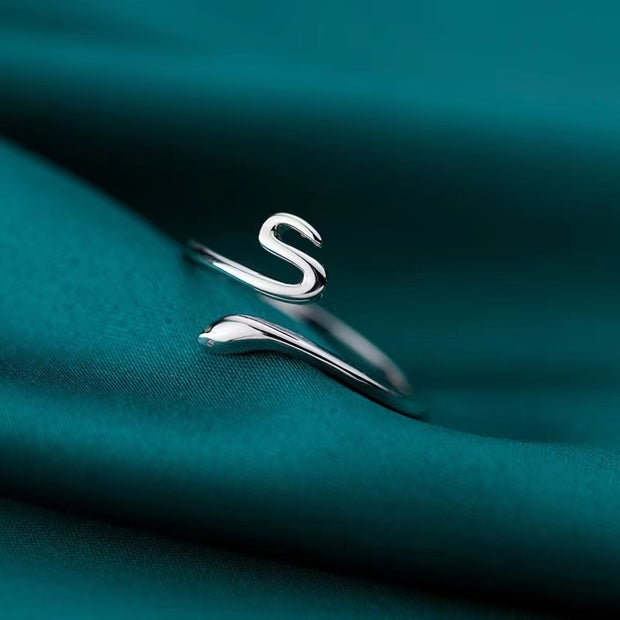 Sterling Silver Winding Snake Adjustable Ring