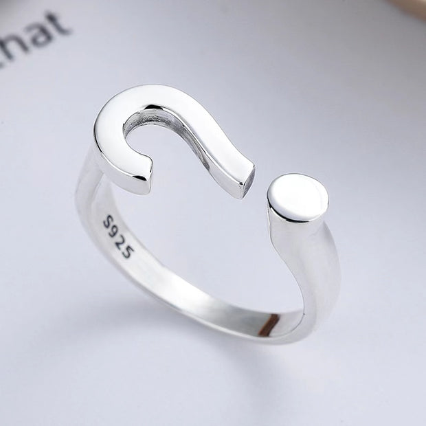 Sterling Silver '?' Adjustable Rings