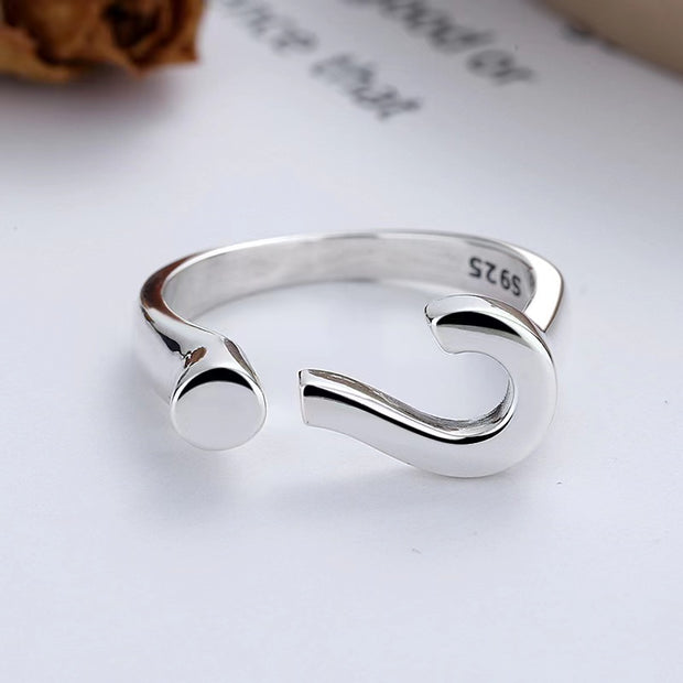 Sterling Silver '?' Adjustable Rings