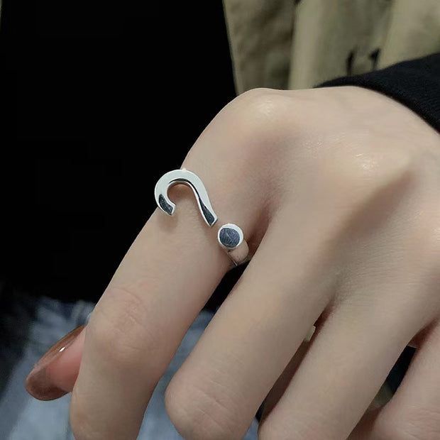 Sterling Silver '?' Adjustable Rings