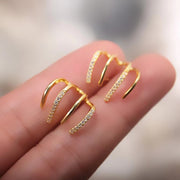 Crystal & Silver Claw Earrings