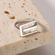 Personalized letter E ring