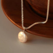 Sterling Silver Sparkling Pearl Necklace